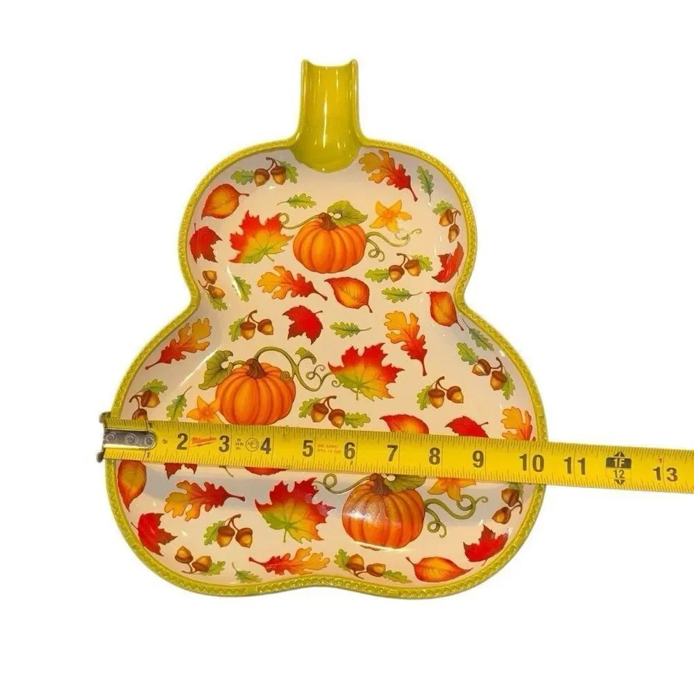 Temptations Fall Tray Platter Pumpkins Acorns Leaves PPP - LD - 206916